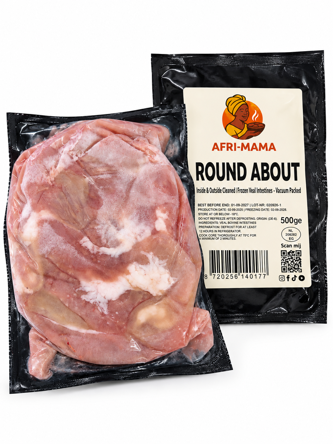 Runder Darm 500g – Schoongemaakt & Diepgevroren | Afri-Mama